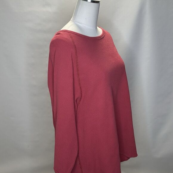 We The Free Amelia Split Back Thermal Top Shirt Womens Size Large Washed Red - Picture 4 of 14